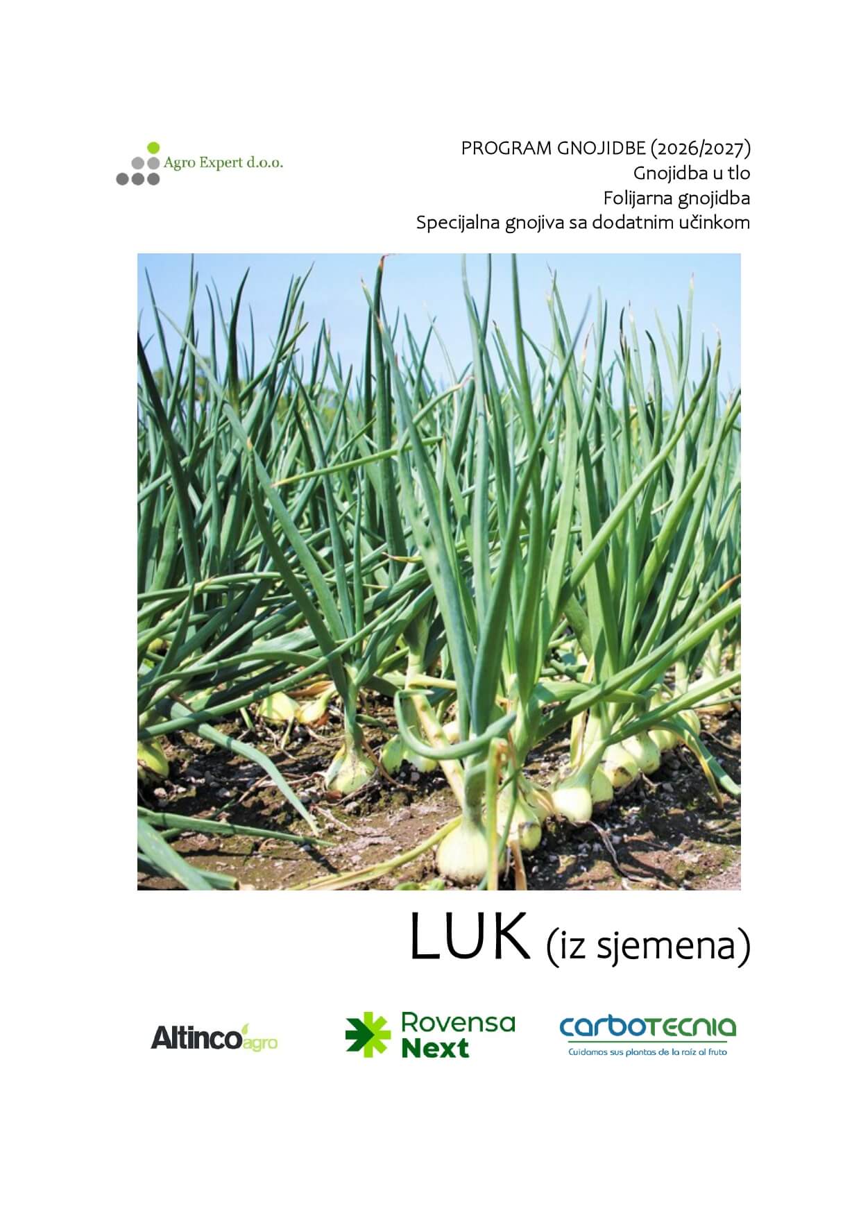 PROGRAM GNOJIDBE LUK - iz sjemena proljetni 2026-2027 - konvencionalni - Agro Expert doo_page-0001